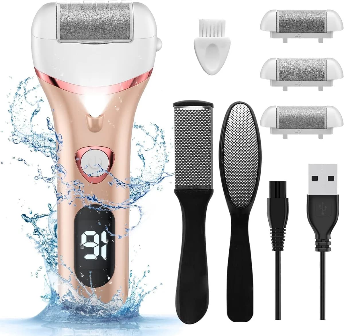 gold electric foot callus remover pedicure kit