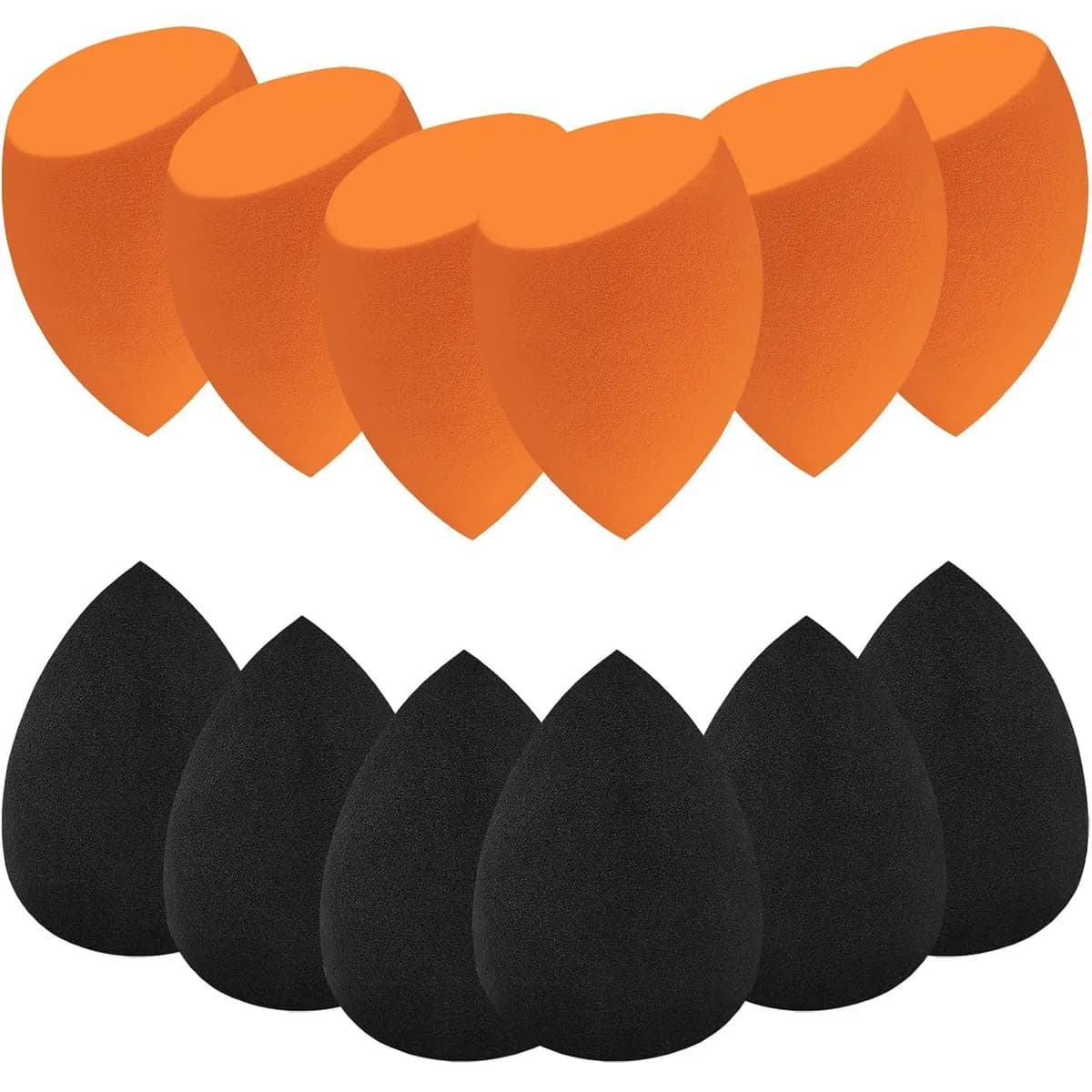 makeup sponge set in black and orange