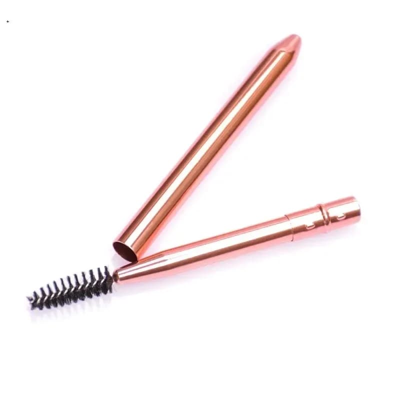 rose gold reusable lash and brow spoolie with its cap